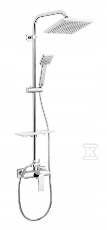ALGEO SQUARE zestaw natryskowy NP74 z baterią BAQ7U NP74-BAQ7U