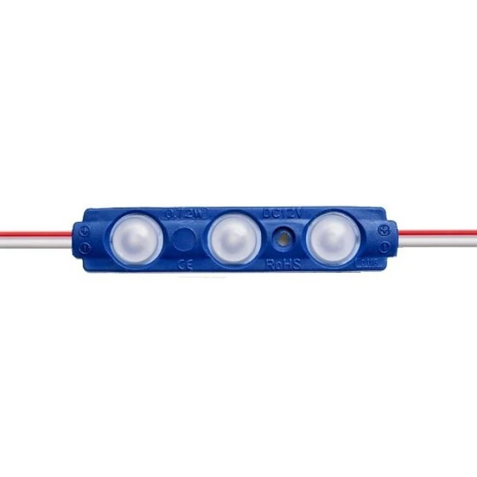Moduł 160st 3 led 2835 0,72W niebieski 12VDC