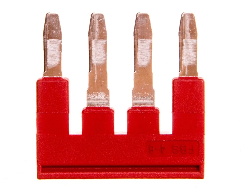 Mostek wtykany 4‑biegunowy 6,2mm 32A czerwona FBS 4‑6 3030255 /50szt./ - obrazek 1