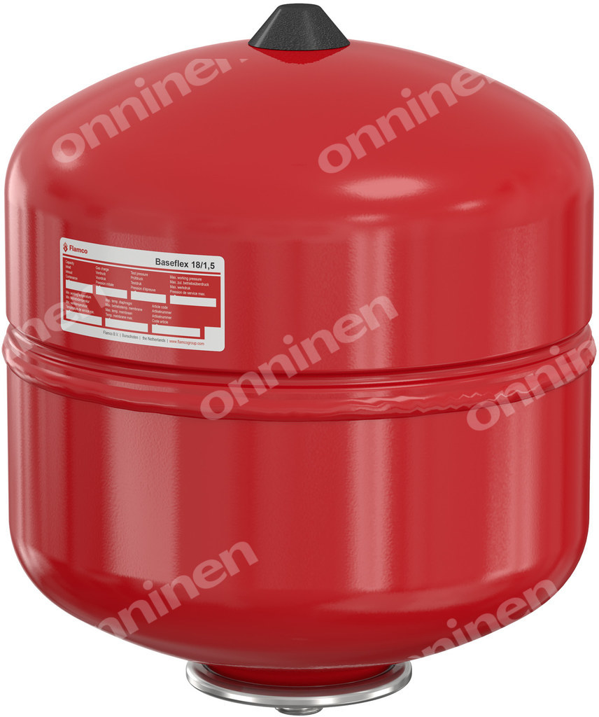 Naczynie wzbiorcze przeponowe BASEFLEX-12, 12L, 1.5/6 bar / 70 st., przyłącze gwintowane G3/4"M, k.czerwony RAL 3002, do instalacji grzewczych i chłodniczych, wiszące 25301 - obrazek 1