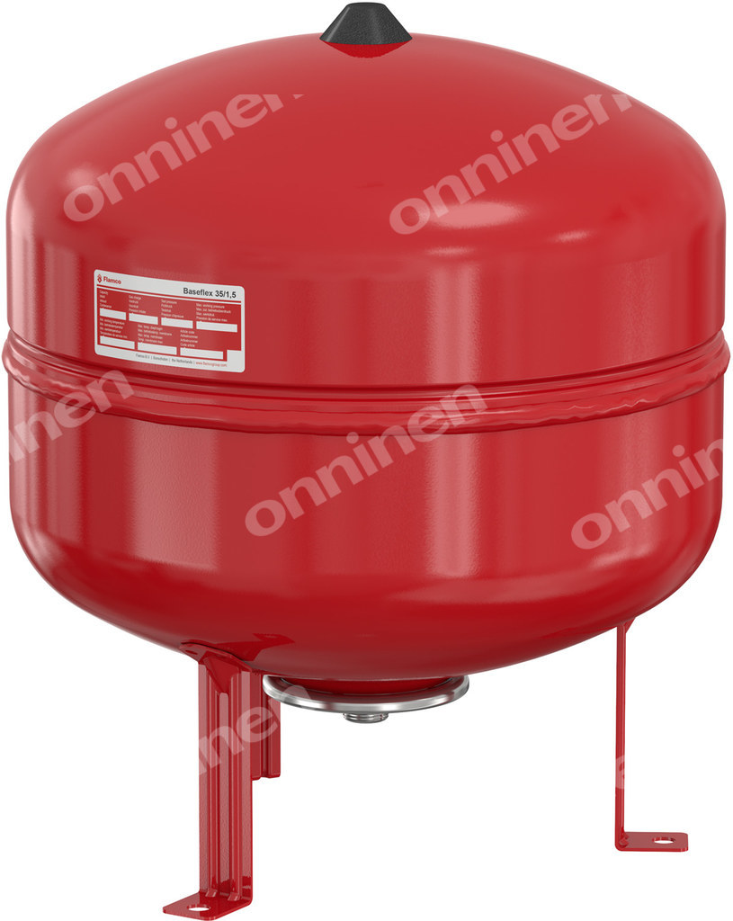 Naczynie wzbiorcze przeponowe BASEFLEX-35, 35L, 1.5/6 bar / 70 st., przyłącze gwintowane G3/4"M, k.czerwony RAL 3002, do instalacji grzewczych i chłodniczych, stojące 25305 - obrazek 1