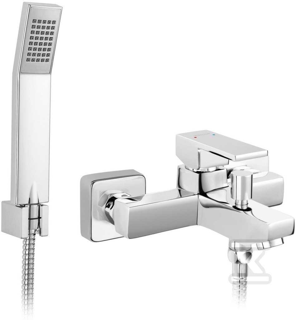 Bateria wannowa Zicco, z zestawem prysznicowym, chrom BZI11