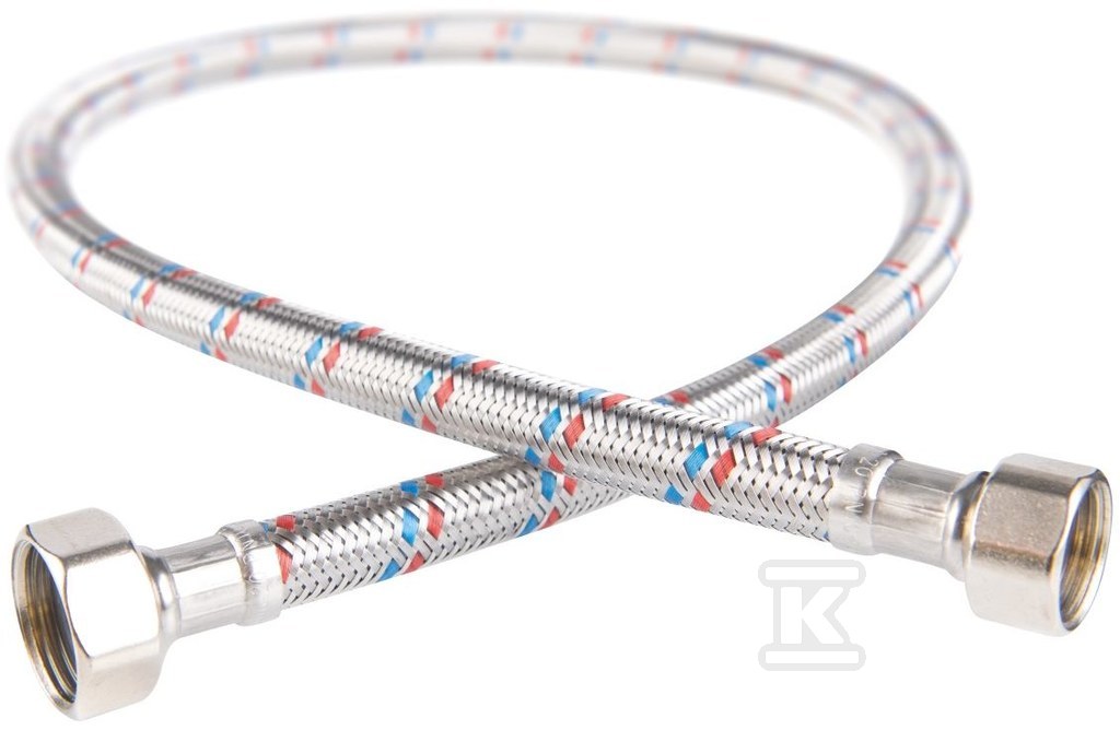 Wąż w oplocie stalowym 60 cm 1/2"x3/8" nakrętno-nakrętny PWS85 - obrazek 1