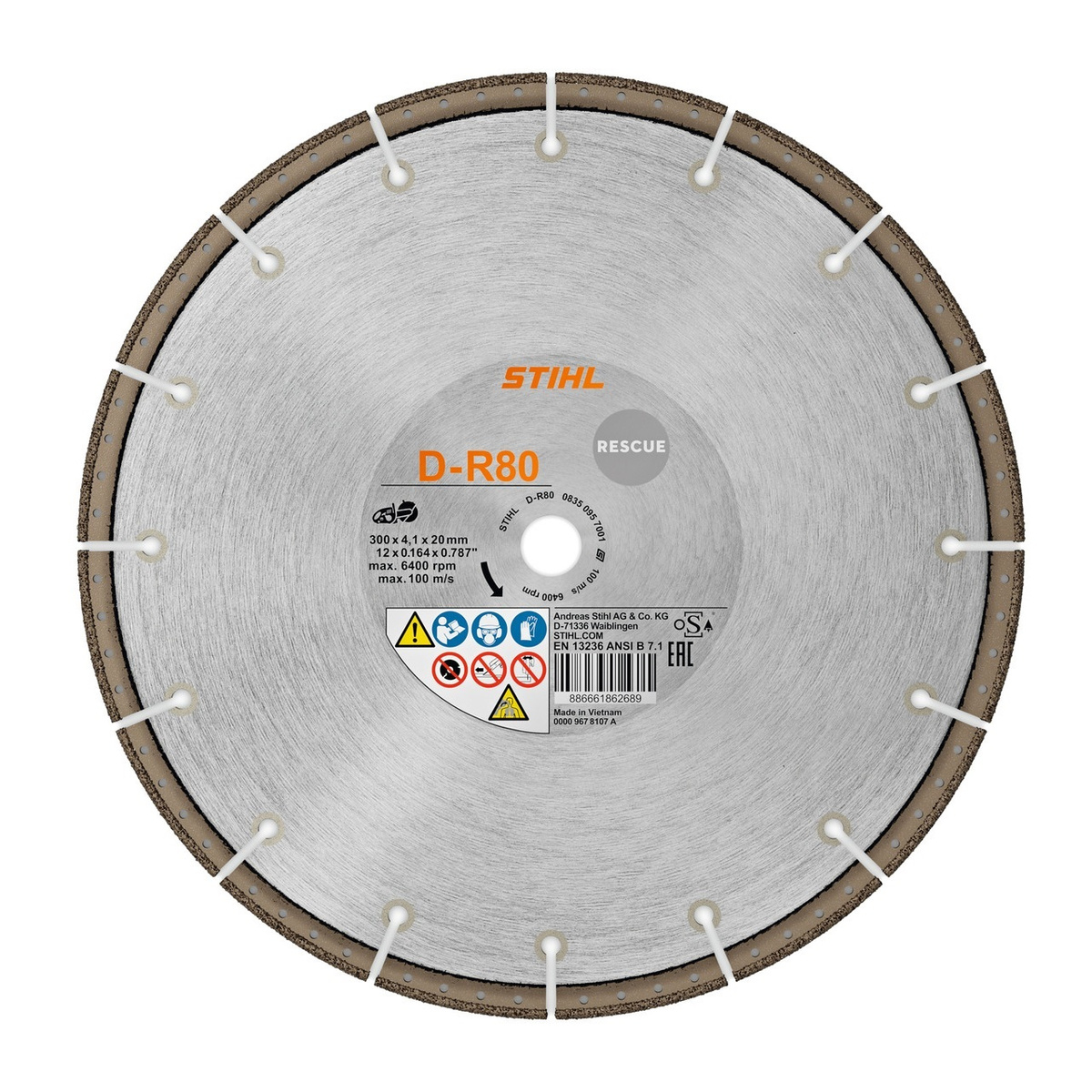 Diamentowa, uniwesalna tarcza tnąca 350 mm Stihl D-R80 (08350957002)