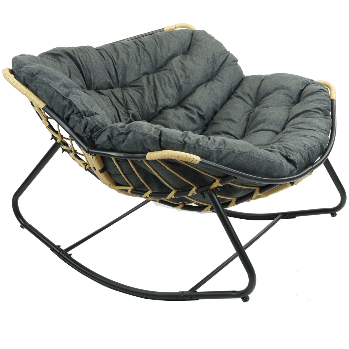 Fotel bujany Belivio NUVIO Dark Grey - obrazek 1