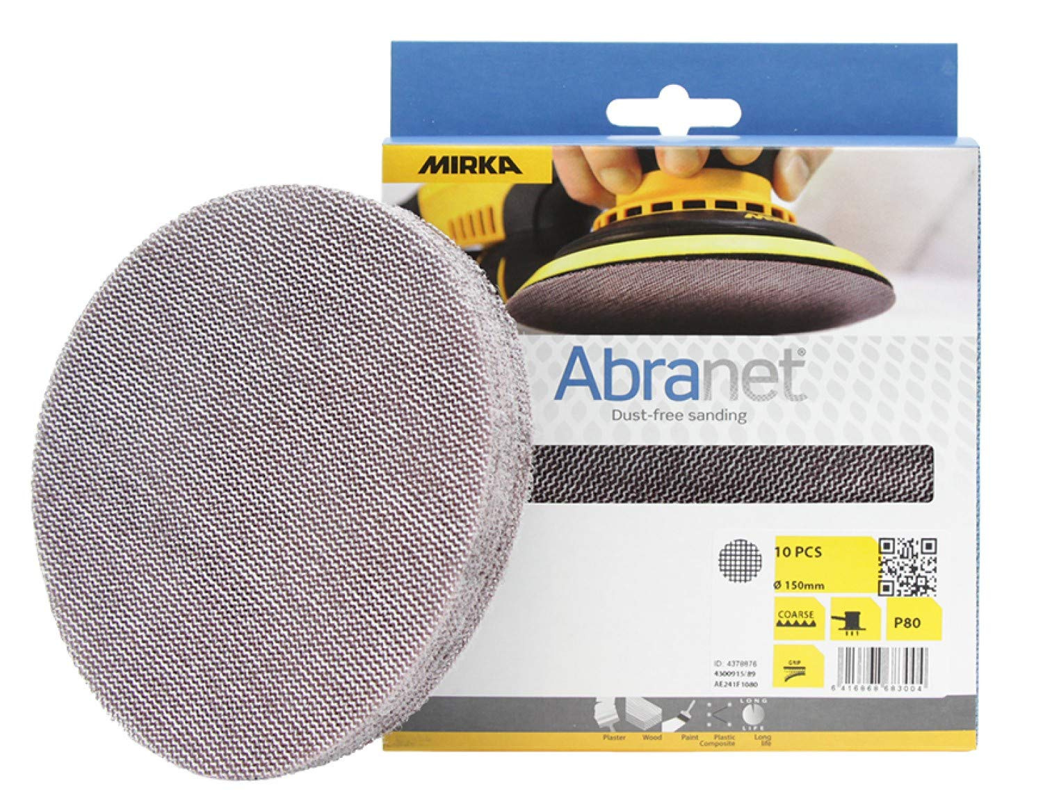 Krążki szlifierskie 150 mm P80 Mirka Abranet AE241F1080 10 szt. - obrazek 1