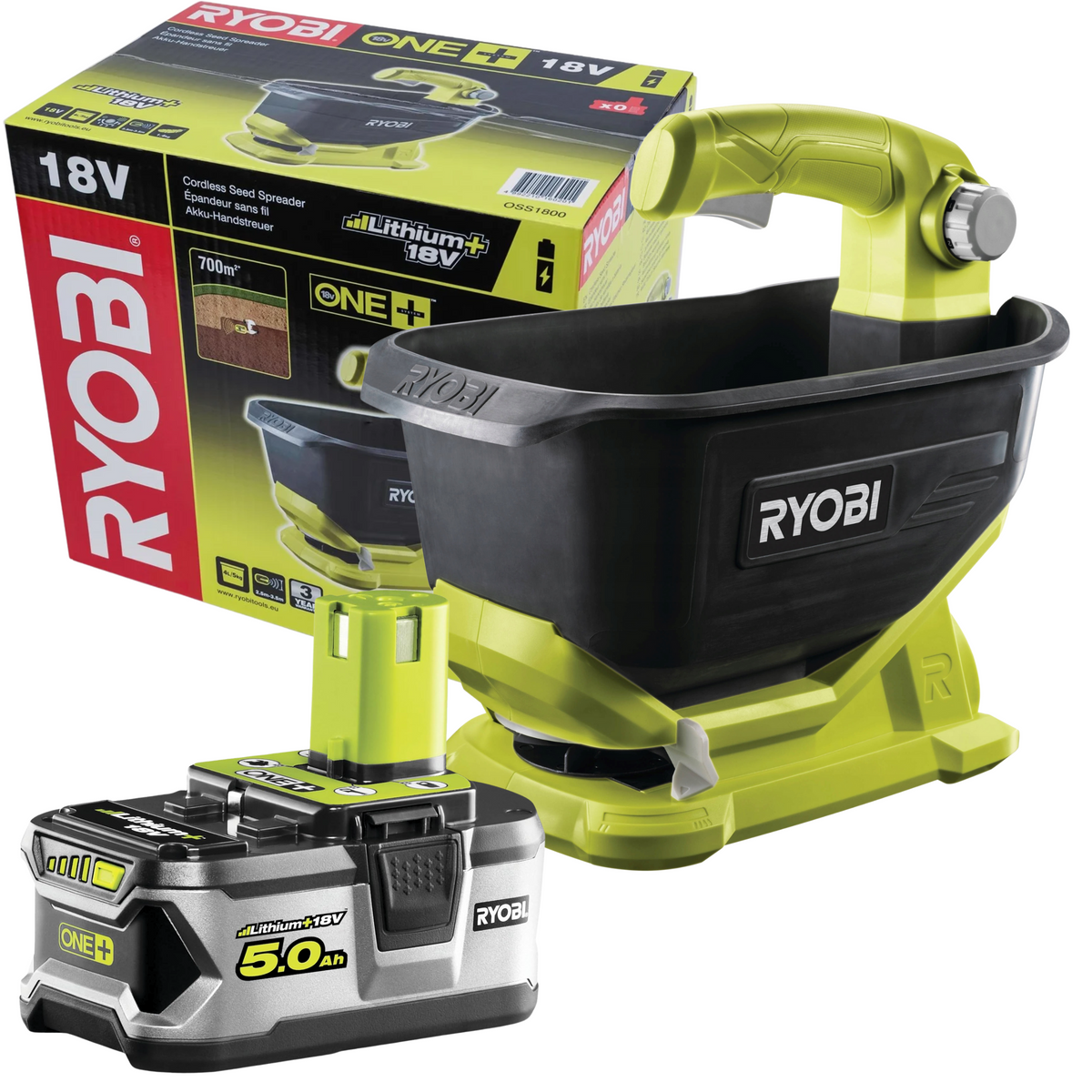 Siewnik Ryobi OSS1800 z akumulatorem 5,0 Ah - obrazek 1