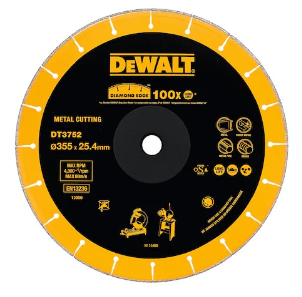 Tarcza diamentowa do metalu Dewalt 355 x 25,4 mm DT3752-QZ - obrazek 1