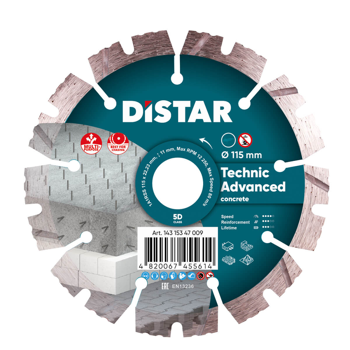 Tarcza tnąca diamentowa 115 mm 1A1RSS Technic Advanced Distar 14315347009 - obrazek 1