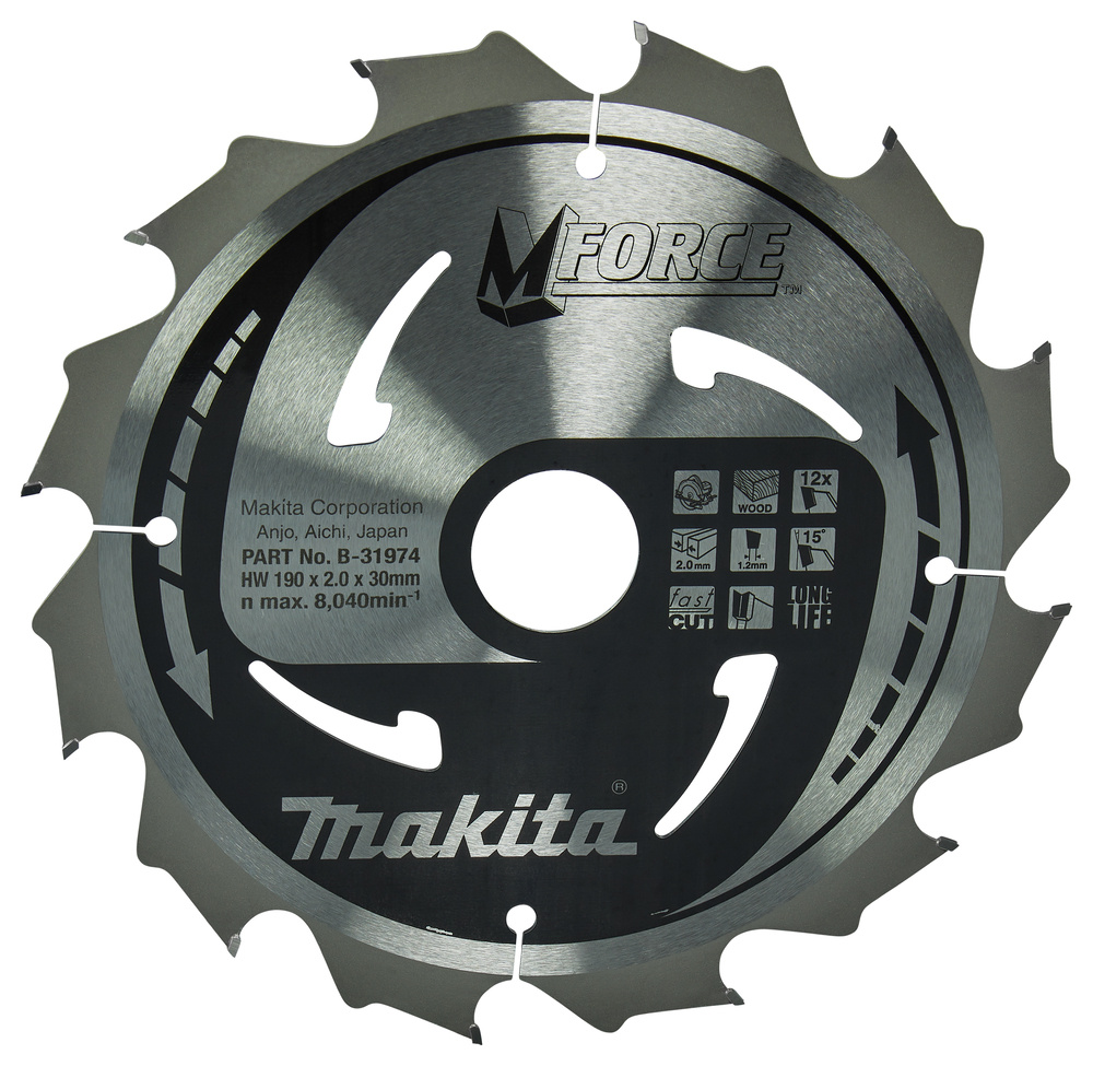 Tarcza tnąca do drewna 190 x 30 mm, 12Z Makita B-31974 - obrazek 1
