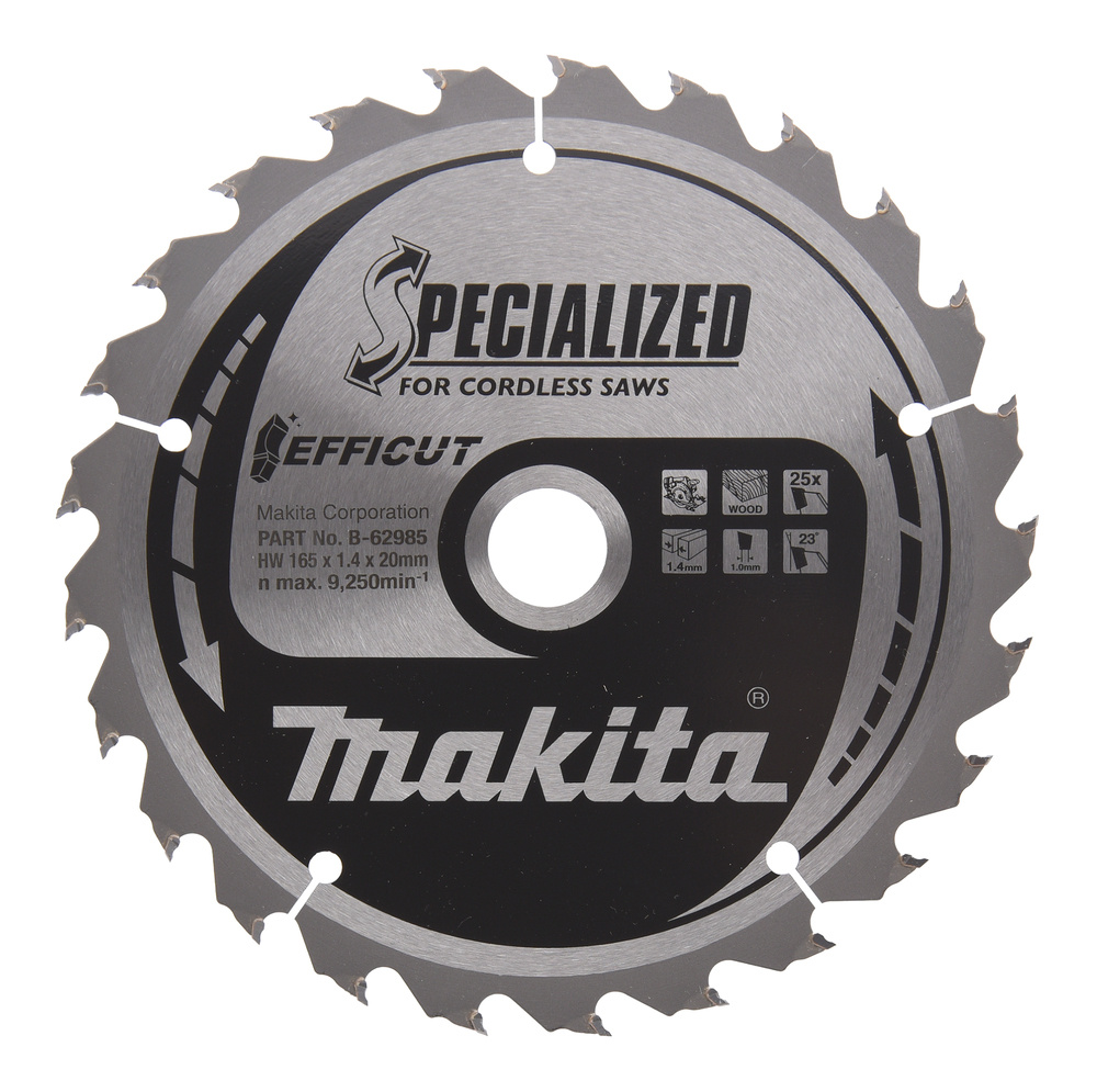 Tarcza tnąca do drewna Efficut T.C.T 165 x 20 mm, 25Z Makita B-62985 - obrazek 1