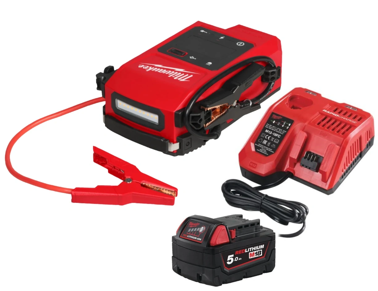 Urządzenie rozruchowe Milwaukee M18 JS2000 z zestawem zasilającym