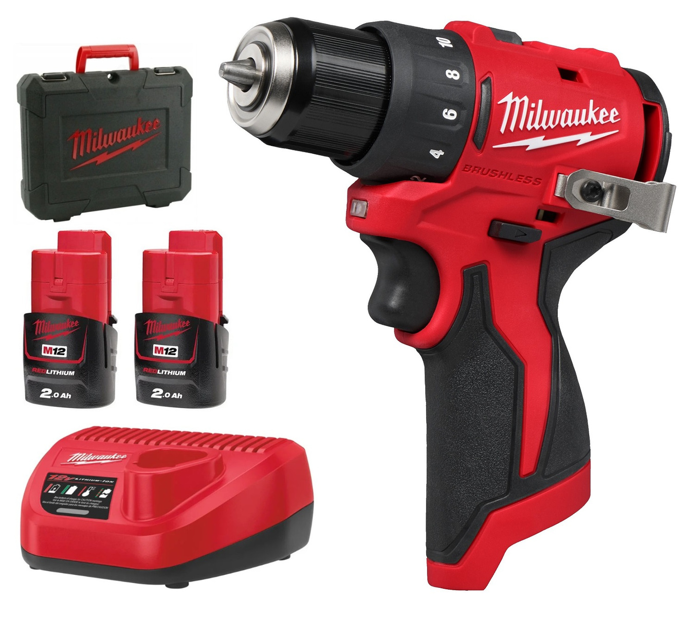 Wiertarko-wkrętarka Milwaukee M12 BLDDRC-202C - obrazek 1