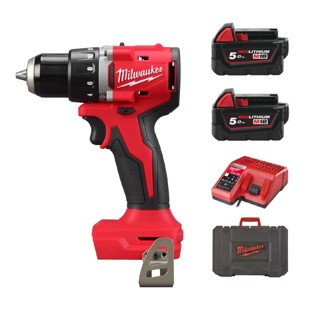 Wiertarko-wkrętarka Milwaukee M18 BLDDRC-502C - obrazek 1