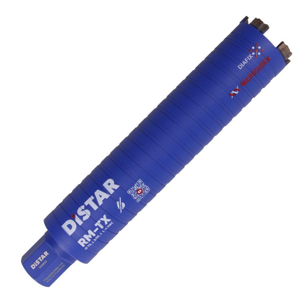 Wiertło diamentowe koronowe RM-TX 072×300-5×1 1/4 UNC Distar 10170429022
