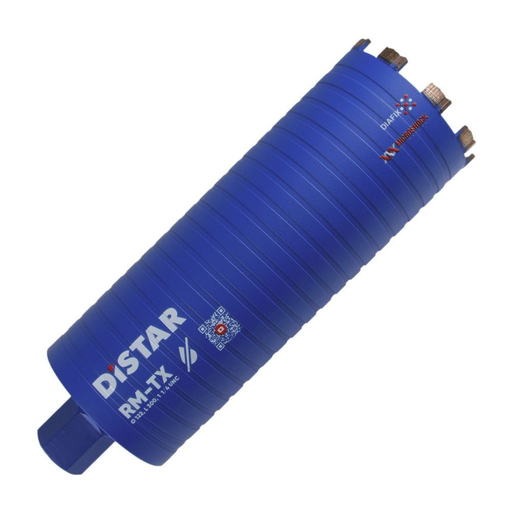Wiertło diamentowe koronowe RM-TX 122×300-9×1 1/4 UNC Distar 10170429032