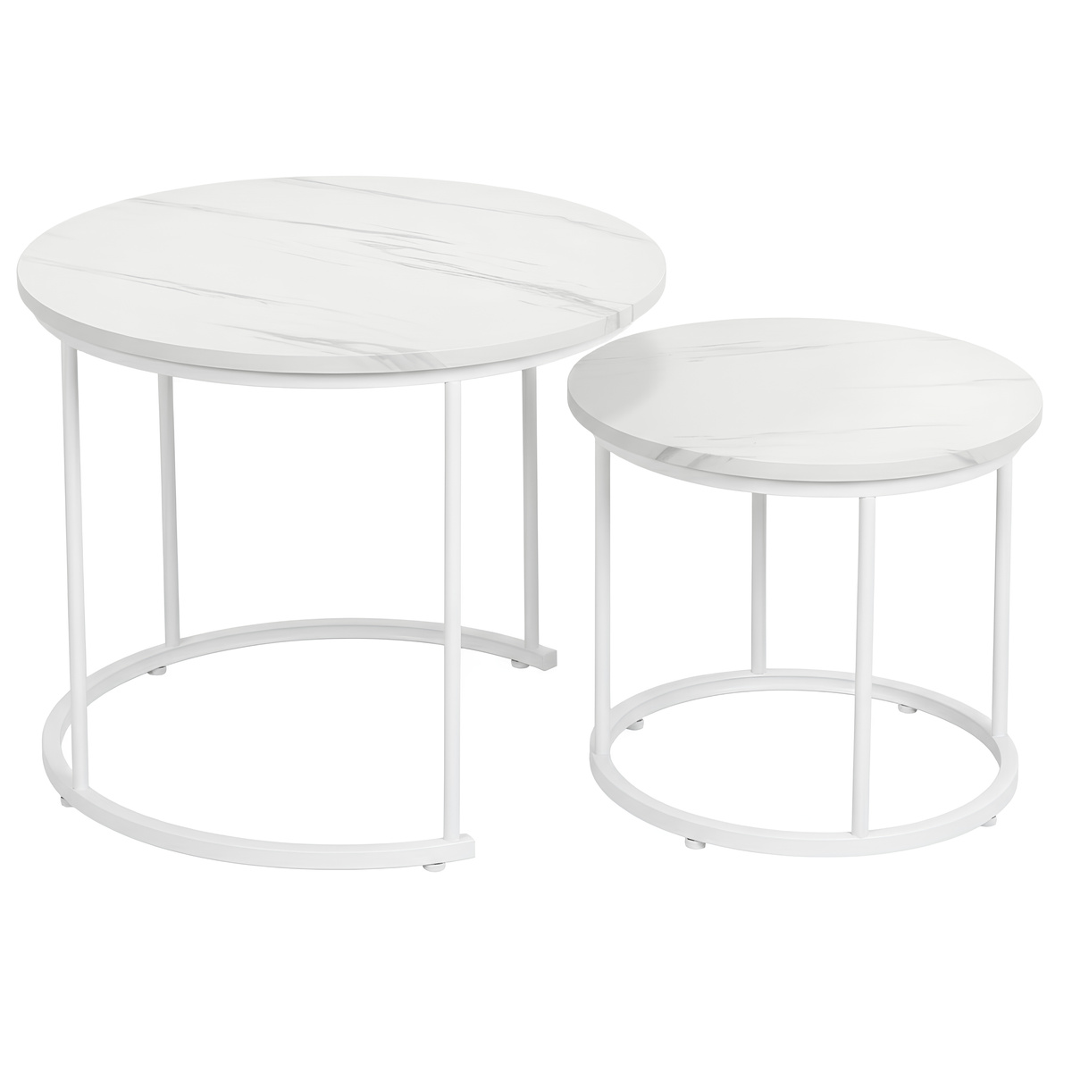 Zestaw stolików Belivio ALBA WHITE MARBLE - obrazek 1