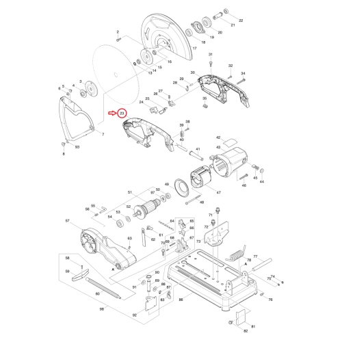 Rękojeść R+L do M2401 Makita 183E47-0 - obrazek 1