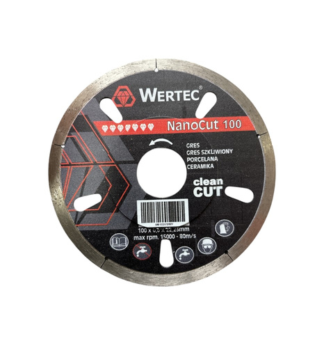 Tarcza diamentowa 100×0,8×22,23mm WERTEC NanoCUT100 CleanCUT