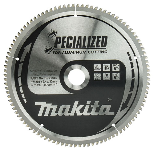Tarcza tnąca do aluminium 260 x 30 mm, 100Z Makita B-33336 - obrazek 1