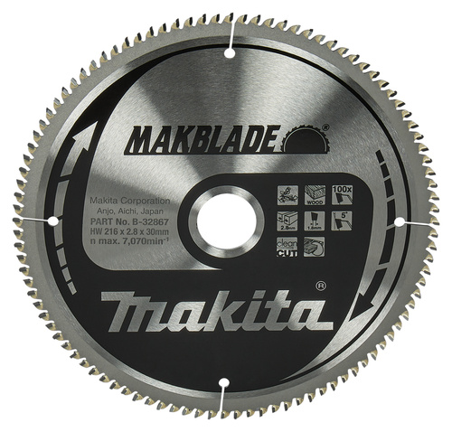 Tarcza tnąca do drewna 216 x 30 mm, 100Z Makita B-32867
