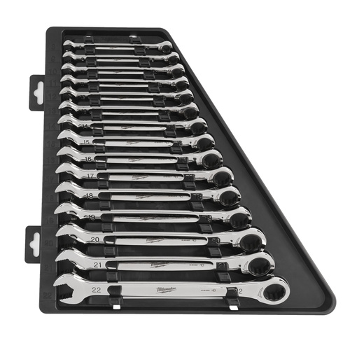 Zestaw kluczy płasko-oczkowych Milwaukee MAXBITE z grzechotką 4932464994