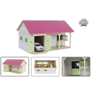 Kids Globe 610245 horse stable, pink, 1:32 scale (with 2 boxes, 1 storage room, without horses and accessories, farm for children) Kids Globe 610245 horse stable, pink, 1:32 scale (with 2 boxes, 1 storage room, without horses and accessories, farm for children)