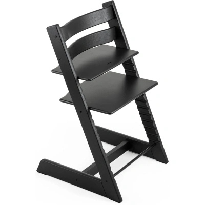 Stokke Tripp Trapp Krzesełko Do Karmienia Z Litego Drewna Dla Dzieci I Dorosłych Oak Black - obrazek 1