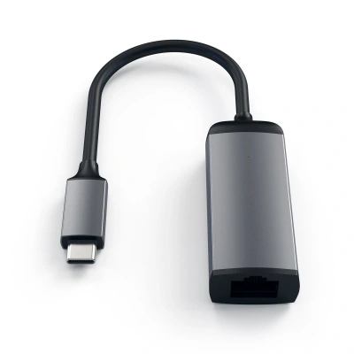 SATECHI Aluminiowy Adapter Typu C Gigabit Ethernet Dla MacBook Pro/Air M2/ M1, iPad Mac Mini M2, iMac M1 (Gwiezdna Szarość) - obrazek 1