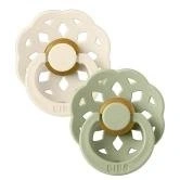 Bibs Dwupak Boheme Smoczek Uspokajający Kauczuk Hevea Rozmiar M 6M+ 2Szt Ivory & Sage