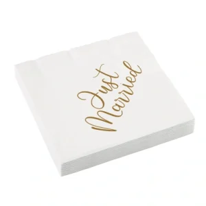 Amscan 9913270 serwetki „Just Married” wesele 16 szt. 33 x cm Amscan 9913270 serwetki „Just Married” wesele 16 szt. 33 x cm