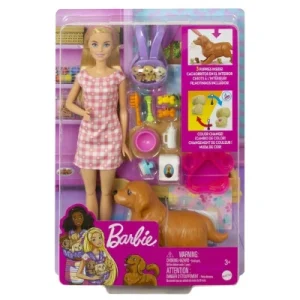 Barbie, Narodziny piesków, lalka i 4 figurki piesków 3+ HCK75 Barbie, Narodziny piesków, lalka i 4 figurki piesków 3+ HCK75