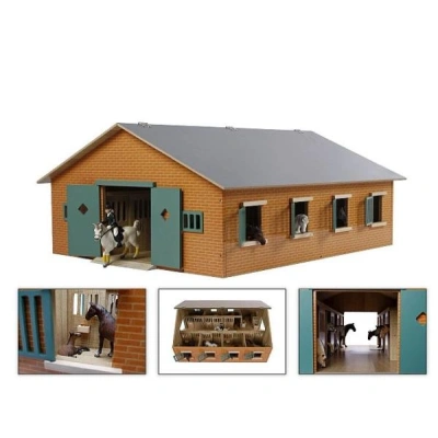 Kids Globe 610595 gospodarstwo rolne stajnia z 7 pudełkami, skala 1:24
