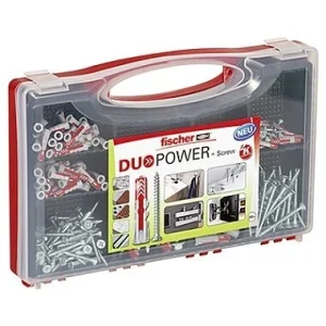 fischer Red Box DuoPower + śruby, skrzynka asortymentowa, 280 elementów ze śrubami i kołkami w różnych rozmiarach, wstępnie posortowany zestaw do wielu materiałów budowlanych mocowań fischer Red Box DuoPower + śruby, skrzynka asortymentowa, 280 elementów ze śrubami i kołkami w różnych rozmiarach, wstępnie posortowany zestaw do wielu materiałów budowlanych mocowań