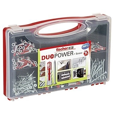 fischer Red Box DuoPower + śruby, skrzynka asortymentowa, 280 elementów ze śrubami i kołkami w różnych rozmiarach, wstępnie posortowany zestaw do wielu materiałów budowlanych mocowań fischer Red Box DuoPower + śruby, skrzynka asortymentowa, 280 elementów ze śrubami i kołkami w różnych rozmiarach, wstępnie posortowany zestaw do wielu materiałów budowlanych mocowań