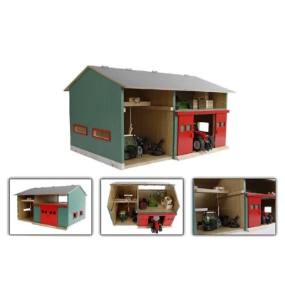 Kids Globe 610816 Workshop with Storage Space (1:32 Scale, Hinged Roof, Movable Gates, Dimensions 41 x 54 32 cm, Without Toy Figures and Accessories) - obrazek 1