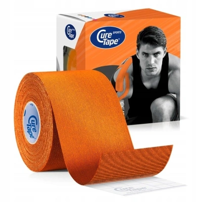 CureTape Sports - elastyczna taśma do kinesiotapingu z wiskozy - Pomarańczowy - obrazek 1