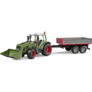 Bruder Fendt Vario 211 met voorlader en kiep trailer Bruder Fendt Vario 211 met voorlader en kiep trailer
