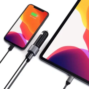 Ładowarka samochodowa 72W USB C Power Delivery i wskaźnik LED Satechi Cosmic Grey Ładowarka samochodowa 72W USB C Power Delivery i wskaźnik LED Satechi Cosmic Grey