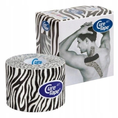 CureTape Art Taśma Kinesiotaping 5 cm x 5 m Zebra - obrazek 1