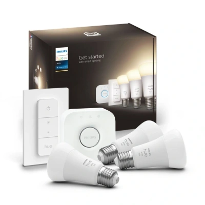 Żarówka LED Philips Hue – E27 3 szt. 9 W 1055 lm – Ciepła biel z pilotem Żarówka LED Philips Hue – E27 3 szt. 9 W 1055 lm – Ciepła biel z pilotem