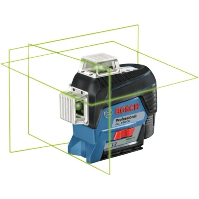Bosch Professional system 12V: laser liniowy GLL 3 80 CG (1 akumulator GBA 12V 2.0Ah, zielona wiązka, do pracy w pomieszczeniach, współpraca z aplikacją, uchwyt, zasięg pracy: 30 m, walizka L BOXX) - obrazek 1