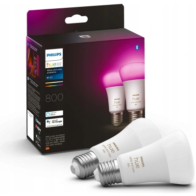 Inteligentna żarówka PHILIPS HUE White and Color A60 E27 800 2szt Inteligentna żarówka PHILIPS HUE White and Color A60 E27 800 2szt